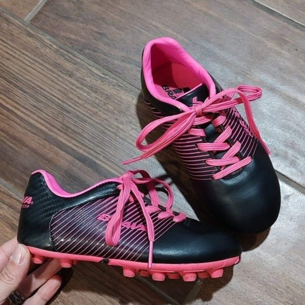 Brava Soccer 11D pink black cleats girls